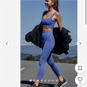 Free People Good Karma Leggings Athletic Yoga Outdoor Blue Extra Small Small